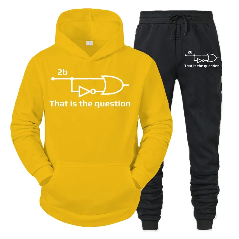 thumbnail image 1 of Conjuntos de otoño para hombre "Ingeniero eléctrico que es una pregunta" Sudadera con capucha divertida + Pantalones Trajes de 2 piezas Ropa deportiva de manga larga Pantalones de jogging, 1 of 5