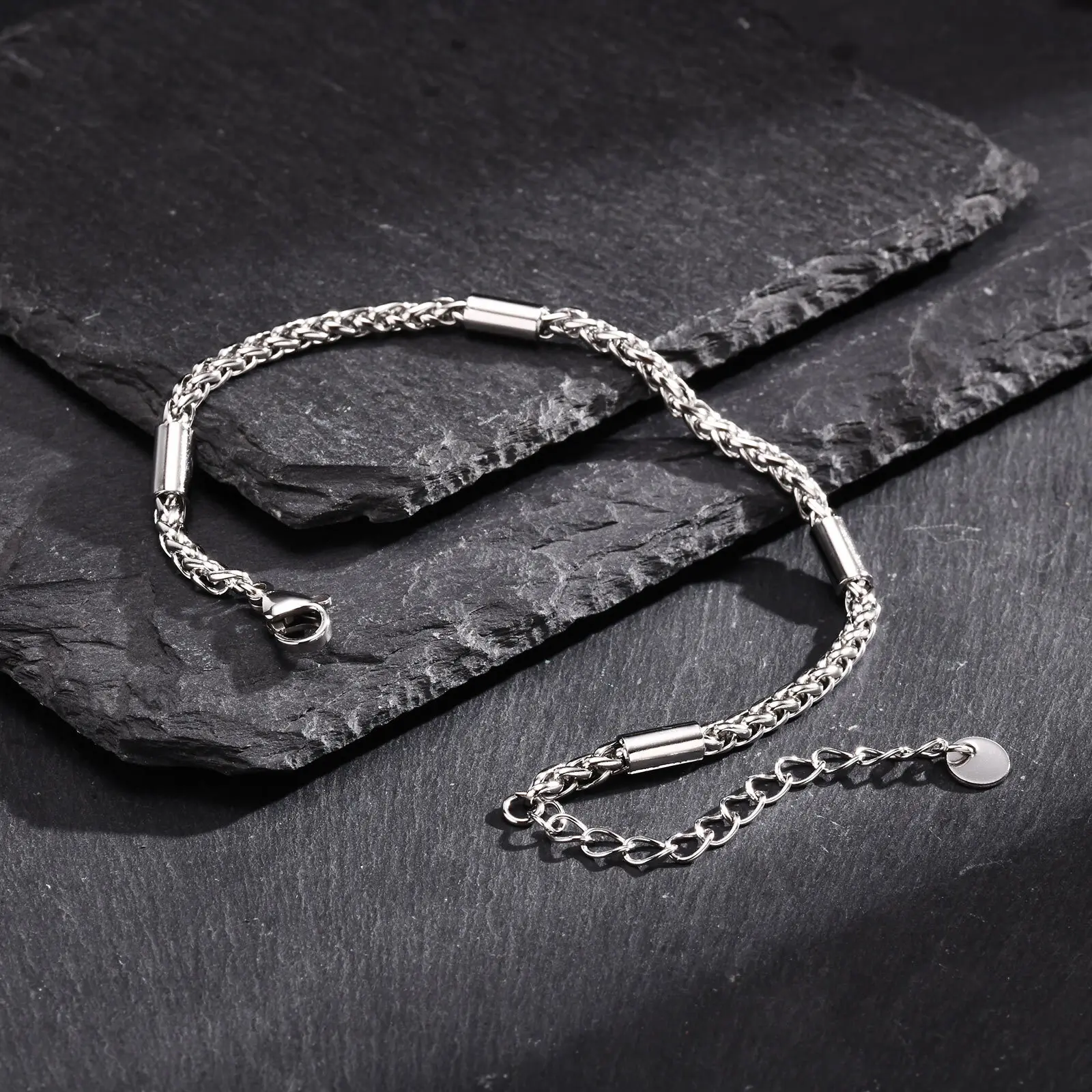 Thin Stainless Steel Chian Bracelets for Men Boys,Simple Chain Link Wristband,Hip Hop Minimalist Jewelry Gifts for Him