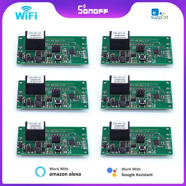 SONOFF SV - Interruptor inalámbrico WiFi Voltaje Seguro - Módulo Smart Home  compatible con apps