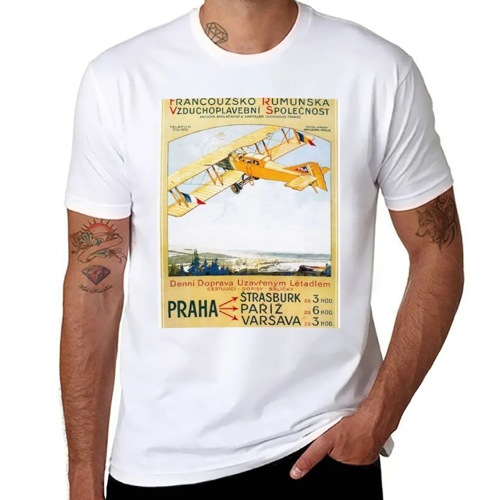 Ww1 Era French Air Force Poster T-Shirt Asciugatura Rapida Hippie Clothes Summer Tops Sweat Clothes For Men
