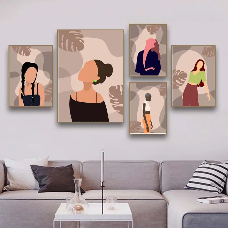 

Modern Home Decor Mural Watercolor Women Shape Wall Art Canvas Paintings Minimalist Abstract Posters and Prints Room Decoration