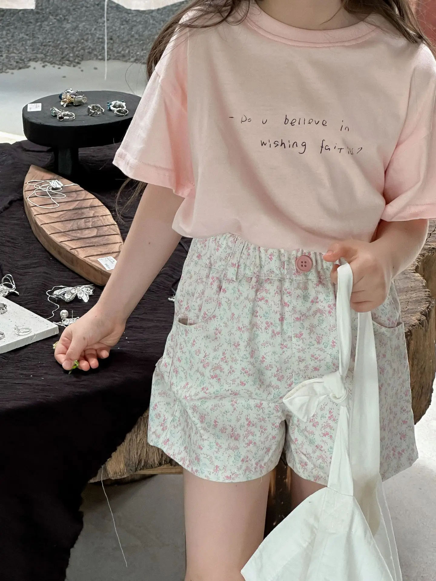 Summer Girls Shorts Cute Heart Print Children Floral Shorts Cotton Baby Girl Casual Clothes Kids Short Pants
