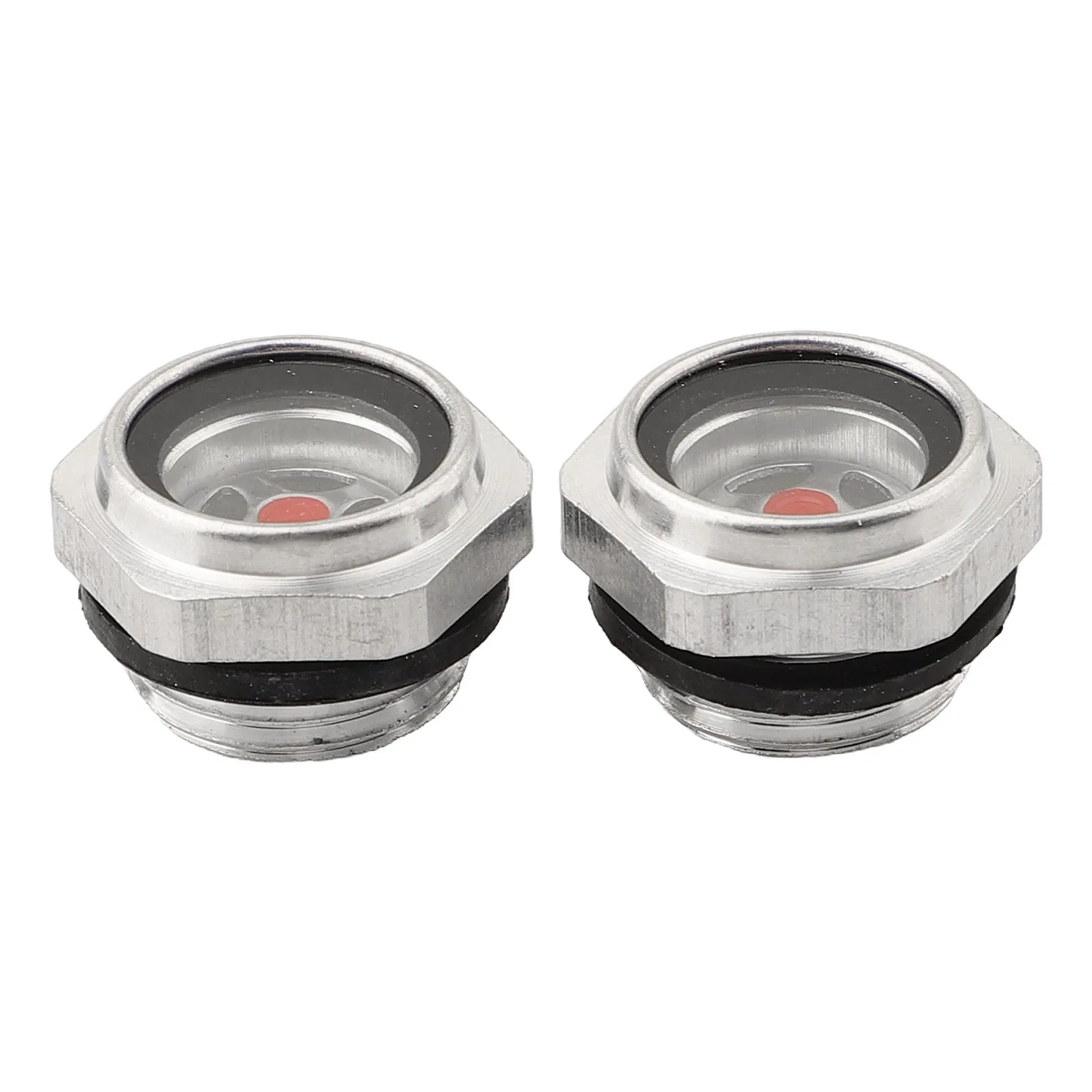 2pcs Air Compressor Oil Sight Glass, 2 Pack G 1/2" Aluminum Oil Level Gauge Quick And Easy Installation Using External Threads