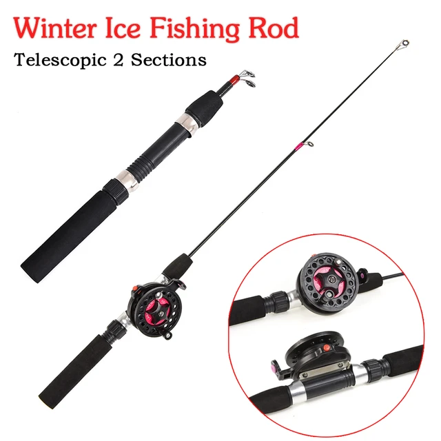 Winter Ice Fishing Rod with Reel Combo EVA Handle Pole Wheel