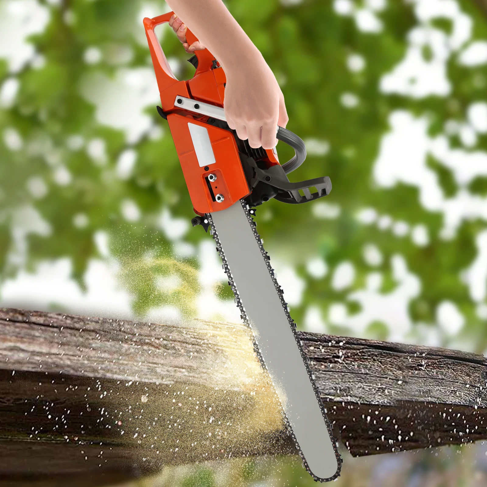 Gas Chainsaw with 24 inch Guide Bar,2-Cycle 65cc Gasoline Power Chain Saws 3.4KW 2