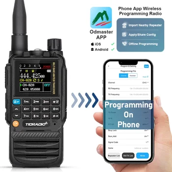 TIDRADIO H3 Walkie Talkie Phone APP Wireless Programming Dual PTT Air Band Long Range Radio USB Type-C Cable Programming &Charge 3