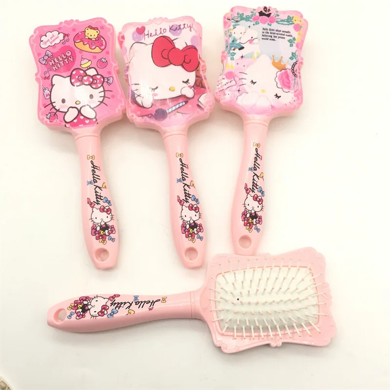 

New HelloKitty Air Cushion Comb Kawaii Cartoon Pink Hairdressing Comb Large Massage Comb With Handle Girl Birthday Gift