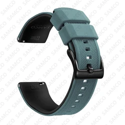 Enhanced Quick Release Silicone Watch Strap - Premium Rubber Band Replacement - 22mm (Ink Blue Black 2)