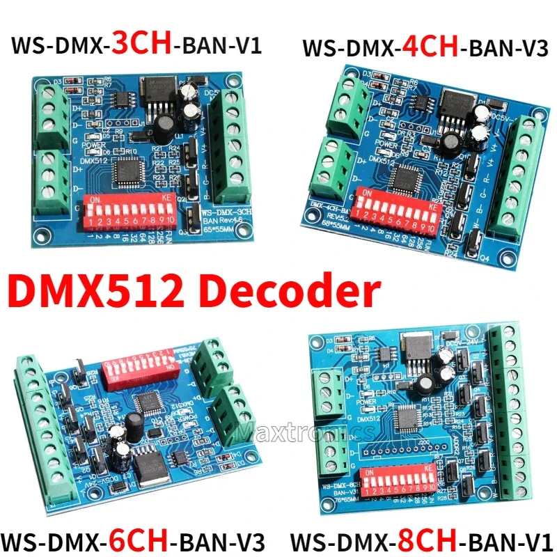 Новый 3CH 4CH 6CH 8CH DMX декодер DMX512 RGB RGBW контроллер канала диммера для SMD 5050 2835 3828 Светодиодная лента