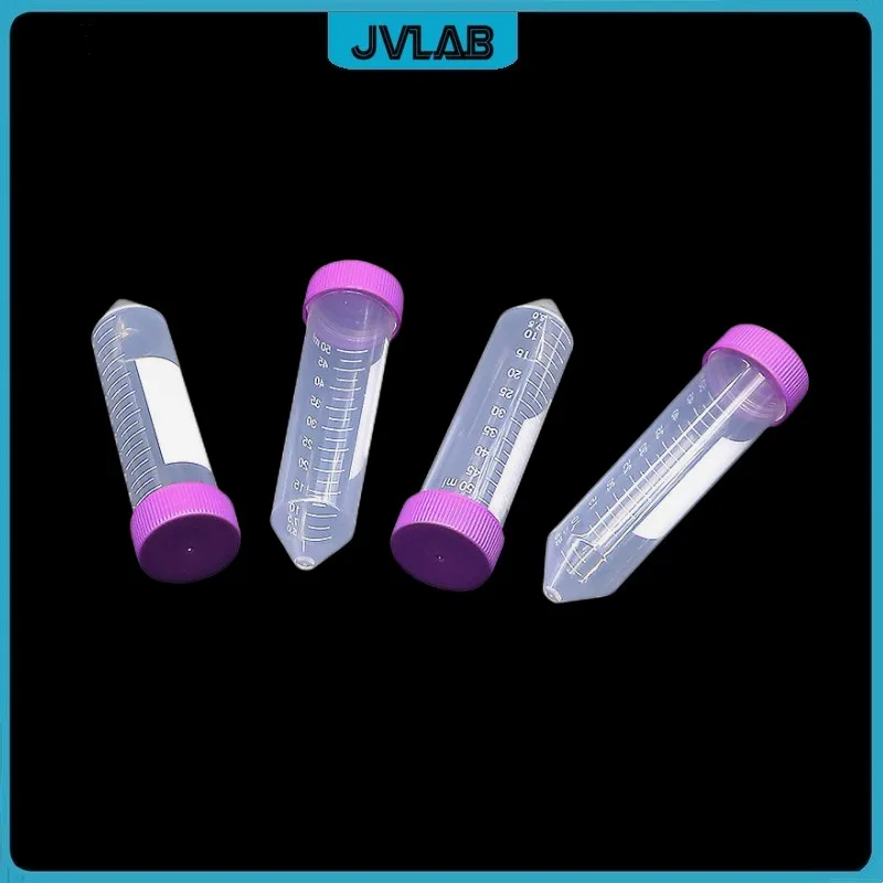 Sterile Centrifuge Tube 50 mL Laboratory Centrifugal Tube Sample EP Purple Screw Cap Conical Bottom Clear DNase-/RNase-free