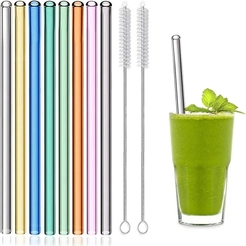 Cannucce In Vetro Curve Riutilizzabili - Set Da 6 Con Scovolino