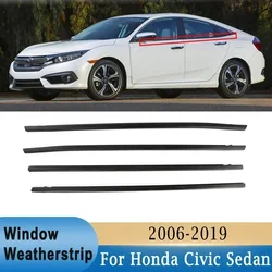 Car Window Glass Weatherstrip Seal Belt Trim Sealing Strips for Honda Civic Sedan 2006 - 2019 Rubber Outer Window Glass Seal