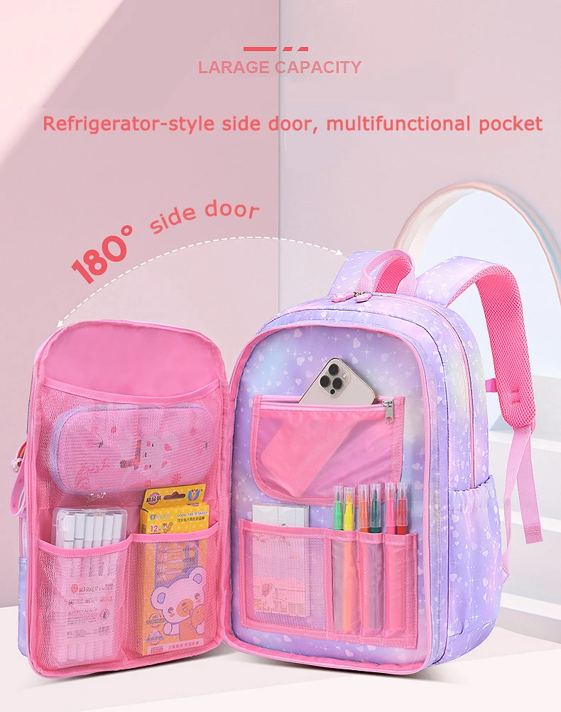 Primary School Backpack Cute Colorful Bags for Girls Princess