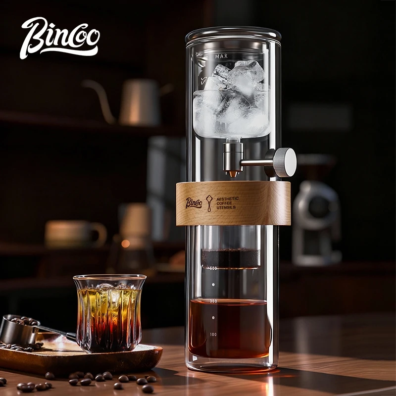 BINCOO صانع القهوة بالتنقيط على الجليد مزدوج الجدا...