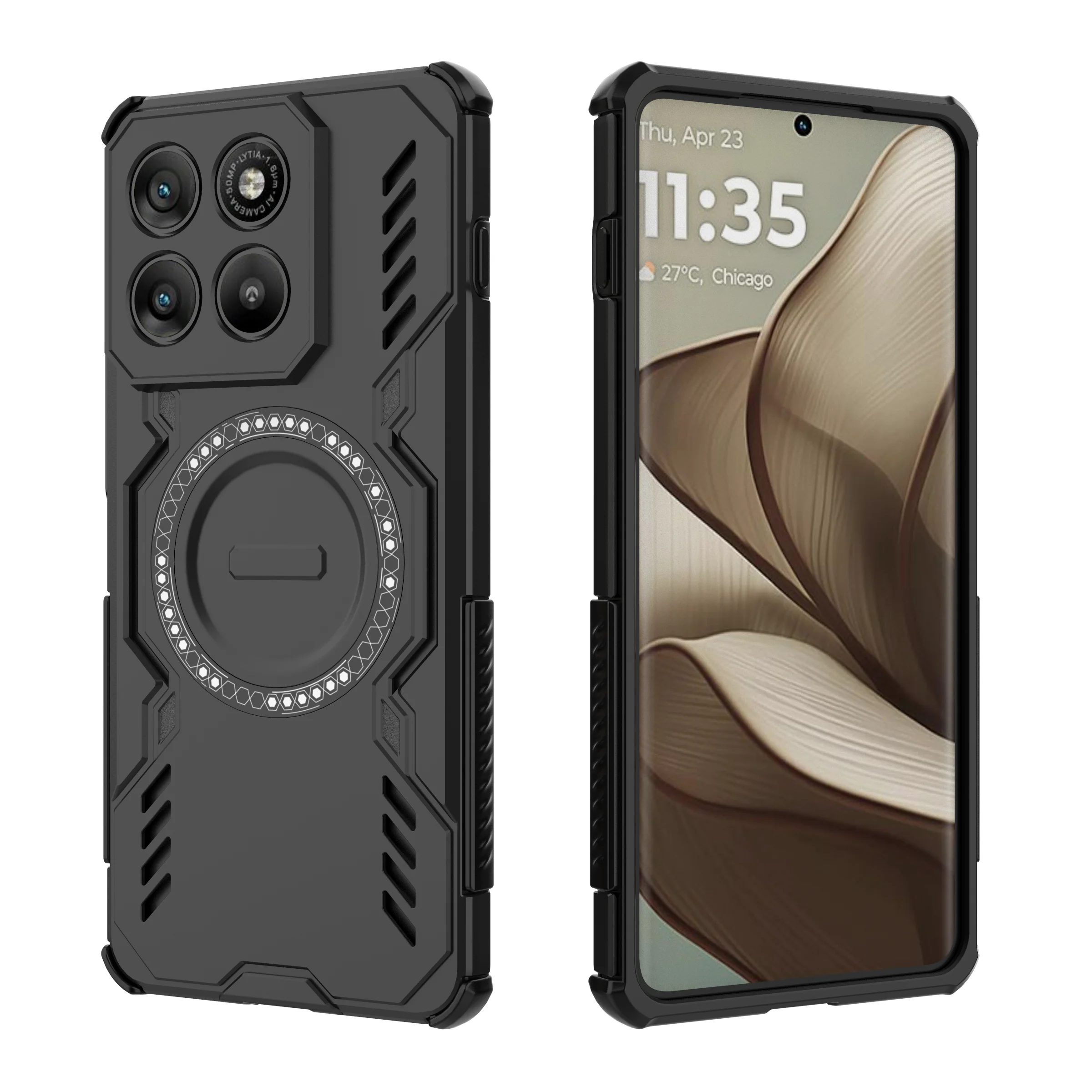 Armor Case with MagSafe-Compatible Magnetic Wireless Charging - Shockproof Hard Plastic Cover