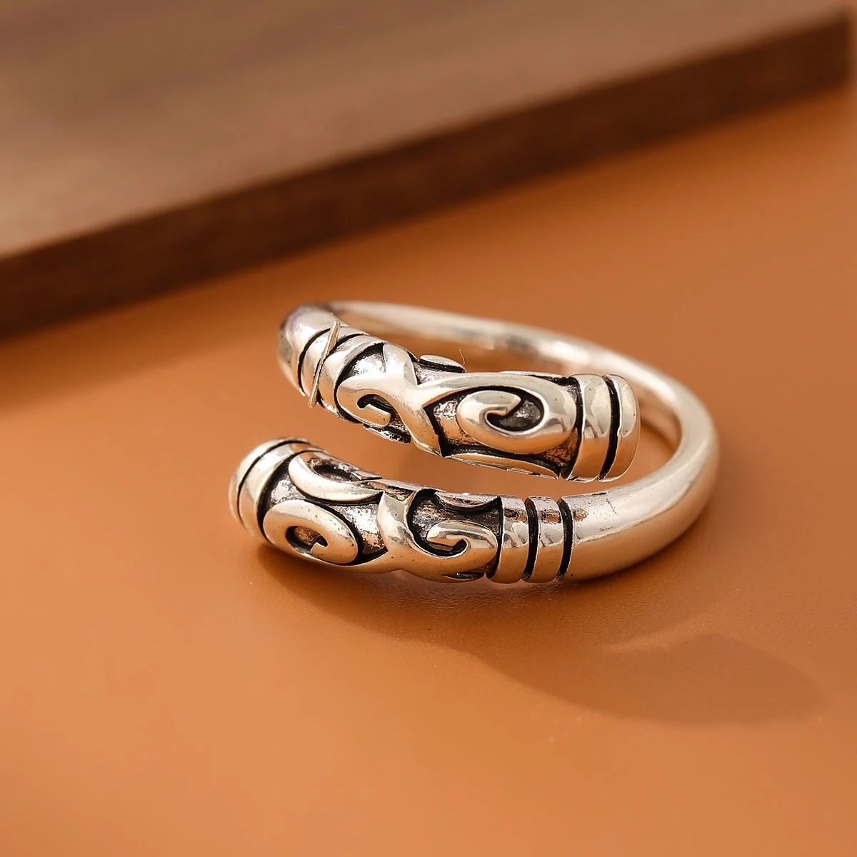 Silver Rings Silver Ring 925 Sterling Silver Hoop Stick Cloud Pattern Flower Opening Rings