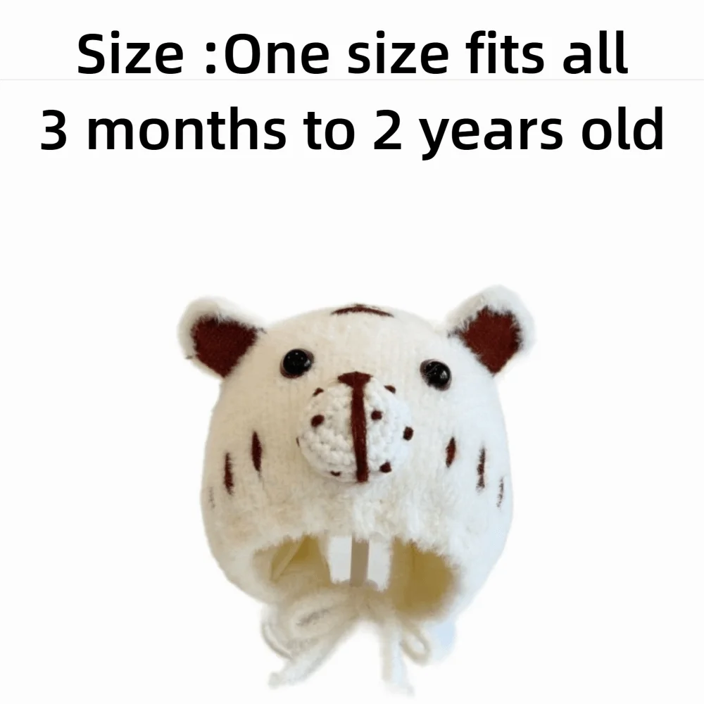 Warm Acrylic Baby Hat with Cartoon Ears for Winter