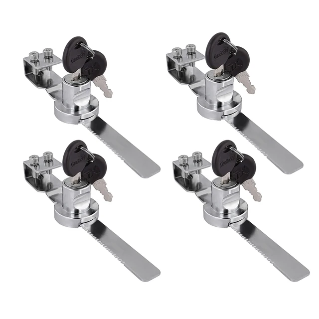 Serrature Per Terrario Scorrevole - Set Di 4 Con 8 Chiavi In Lega Di Zinco Per Vetrine, Armadietti E Cassetti - Foto 6