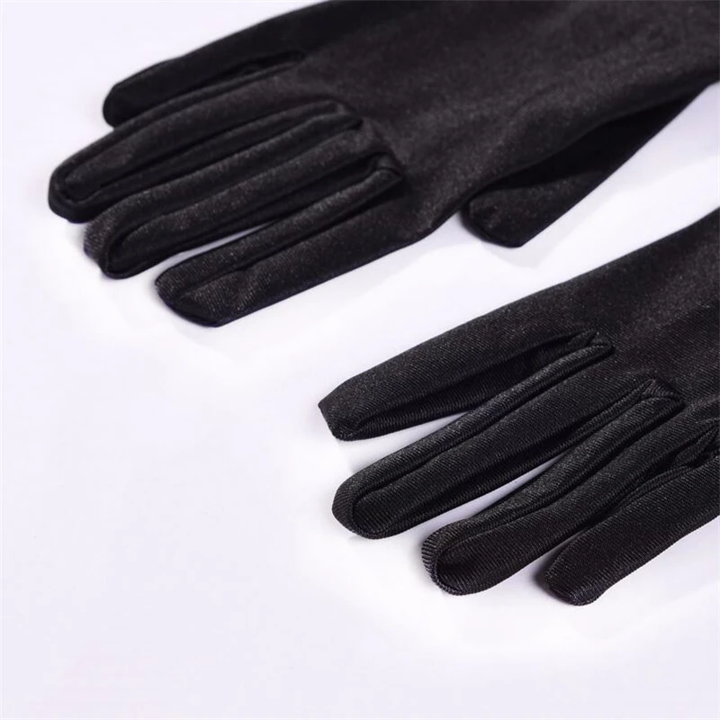 Long Satin Gloves Fashion Opera Evening Party Prom Costume Glove Black White Pink Gray Beige Red