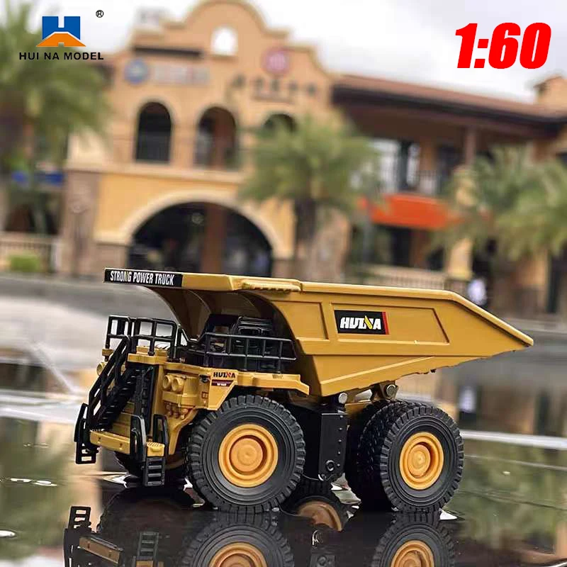 Huina 1812 1:60 Diecast Alloy Dump Truck Hobby Collection Model Full Metal Die Cast Car Toys for Boys Home Decoration Birthday