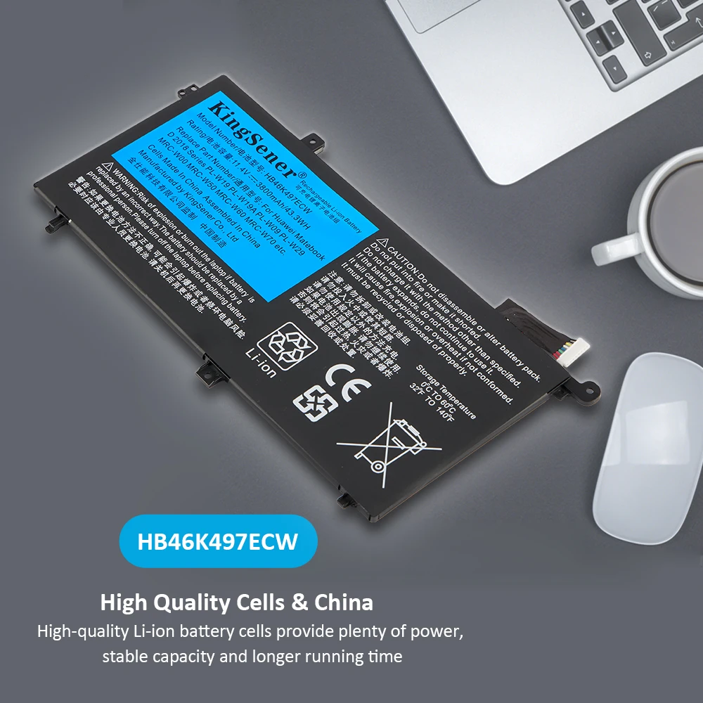 Kingsener Hb46k497ecw Bateria do Portátil para Huawei Matebook d 2023 Pl-w19 Pl-w19a Pl-w09 Pl-w29 Mrc-w50 W60 W70 Series 43.3wh - Imagem 6