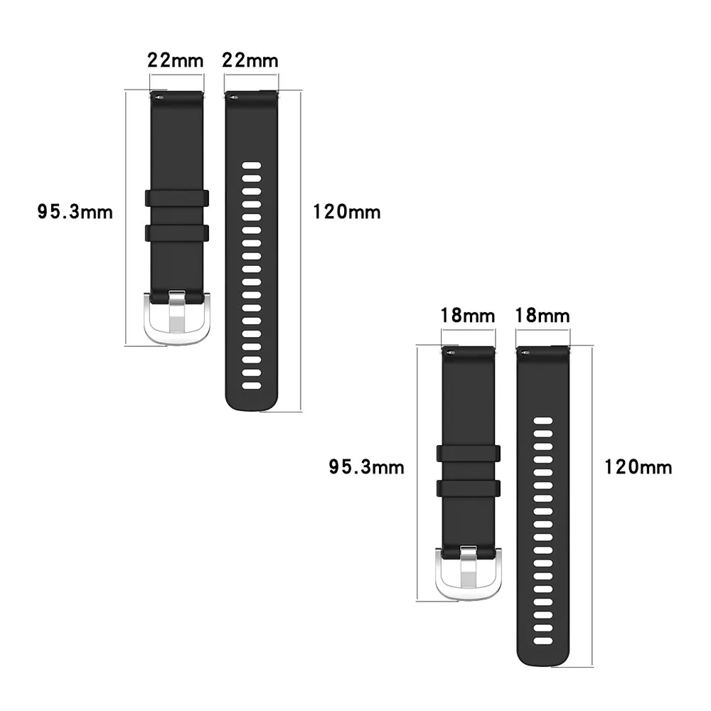 Versatile Silicone Sports Watch Strap - 18mm/22mm