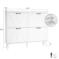 Shoe Cabinet Storage for Entryway, Hidden Slim Shoe Organizer, Shoe Cabinet with 4 Flip Drawers, Narrow Shoe, Customized 2