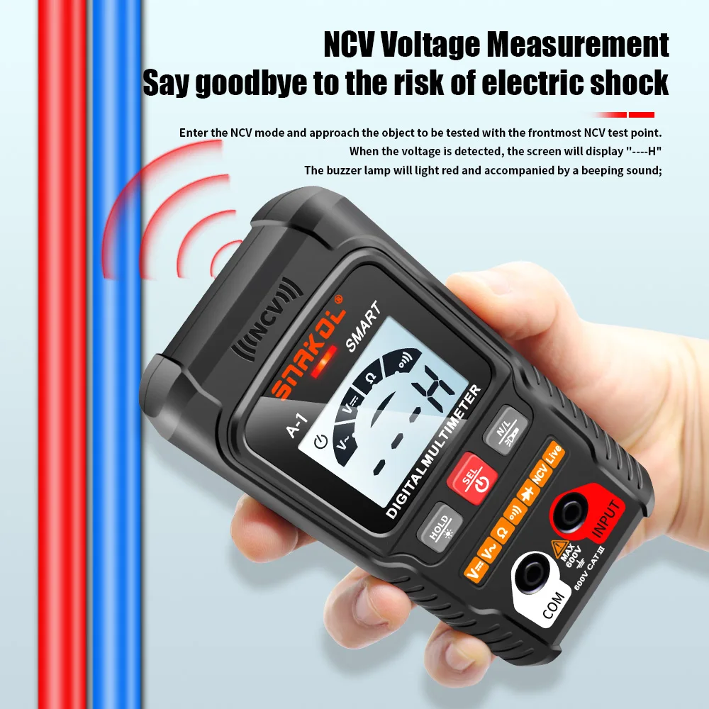 Digital Multimeter AC DC NCV Smart Multimeters Multimetro Ohm Voltage Meter Auto Range 600V Electrician Tester