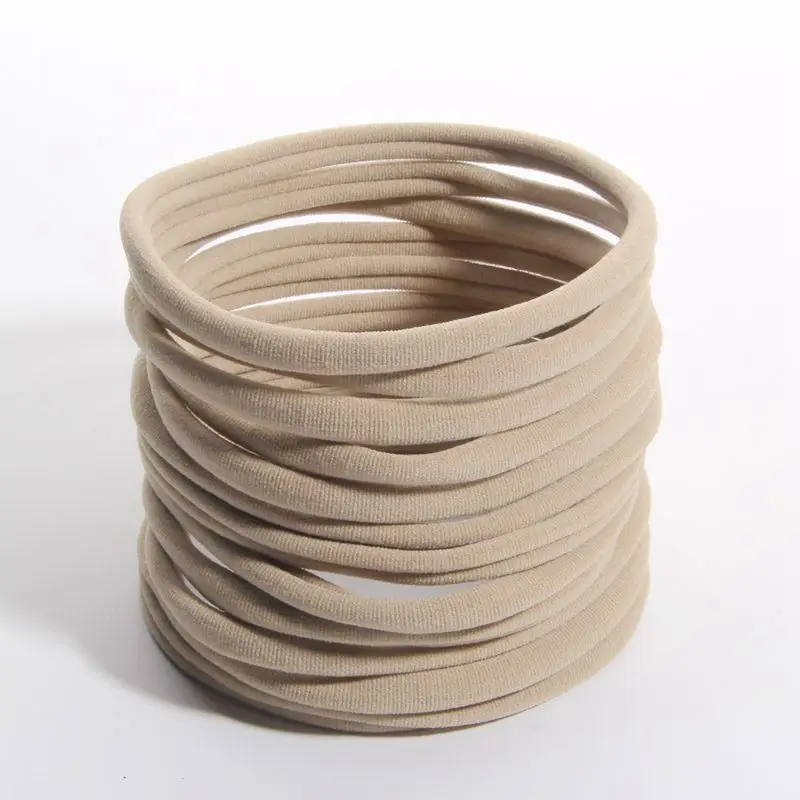 40 Stück/Set 10 cm Durchmesser Nylon-Stirnband Elastisches Haaraccessoire 32 cm Umfang Boutique-Haarband Dehnbarer Kopfwickel