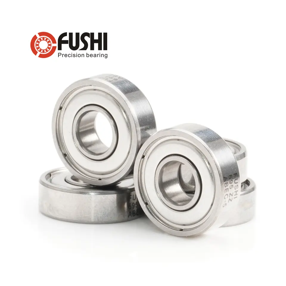 FUSHI 695zz 695 2rs Bearing 5x13x4 mm 10Pcs Stainless steel S695zz Flange F695 2rs Bearing For VORON 3D Printer,RC Car image 2