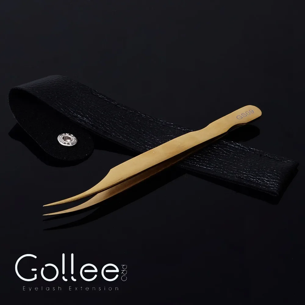 

Gollee, оптовая продажа, японский Пинцет для наращивания золотых ресниц из нержавеющей стали, пинцет для объема Gollee для наращивания ресниц