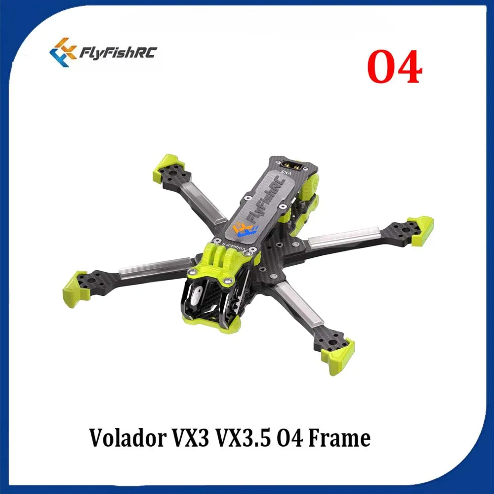 Vue éclatée du Châssis FPV Volador VX3.5 O4 montrant les bras et la caméra HD