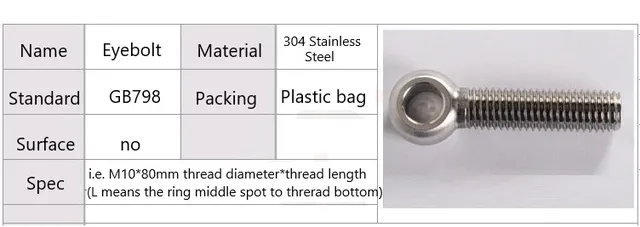 4 Viti Ad Anello M8x30mm In Acciaio Inox 304 - Con Dadi E Rondelle, Per Sollevamento E Fissaggio - Foto 9