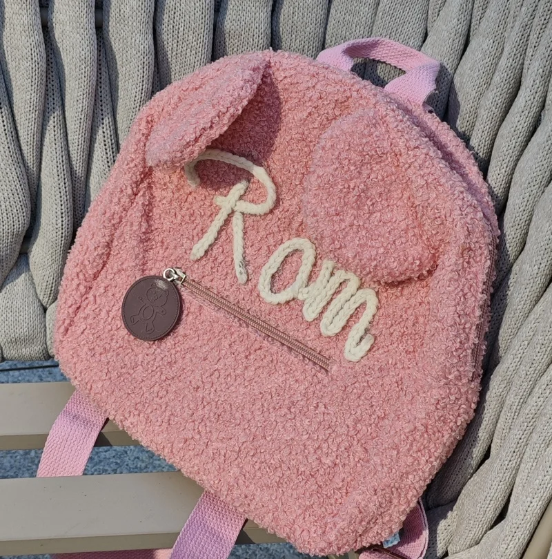 Customized Teddy Bear Backpack Handmade Name Children's School Backpack Children's Day Party Gift Birthday Bag Personalized Name 3