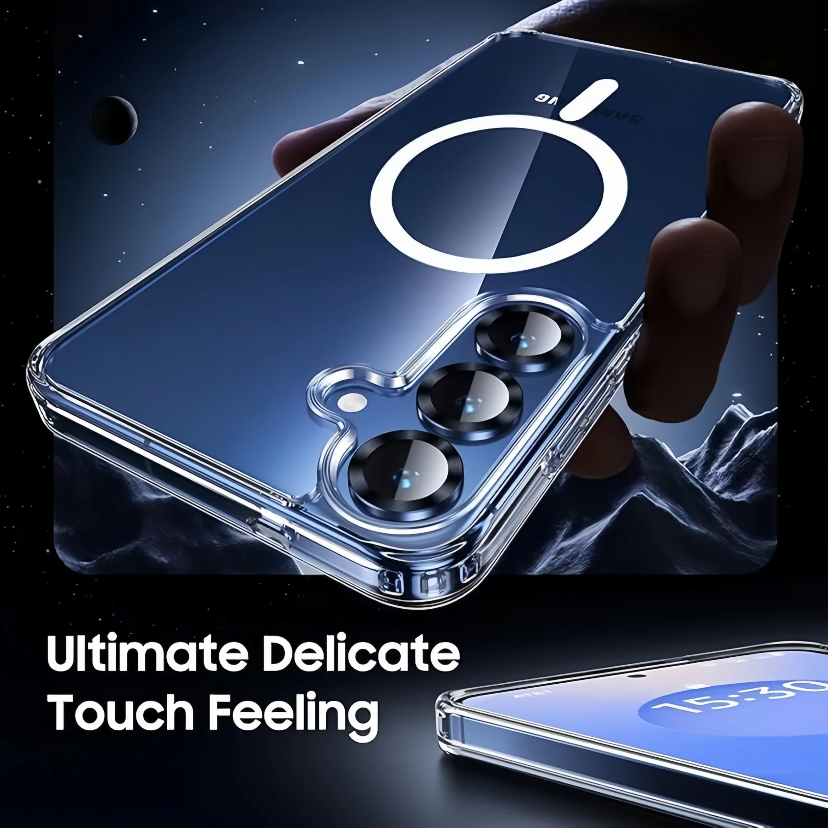 Magnetic Shockproof Clear TPU Smartphone Case with Screen Protector