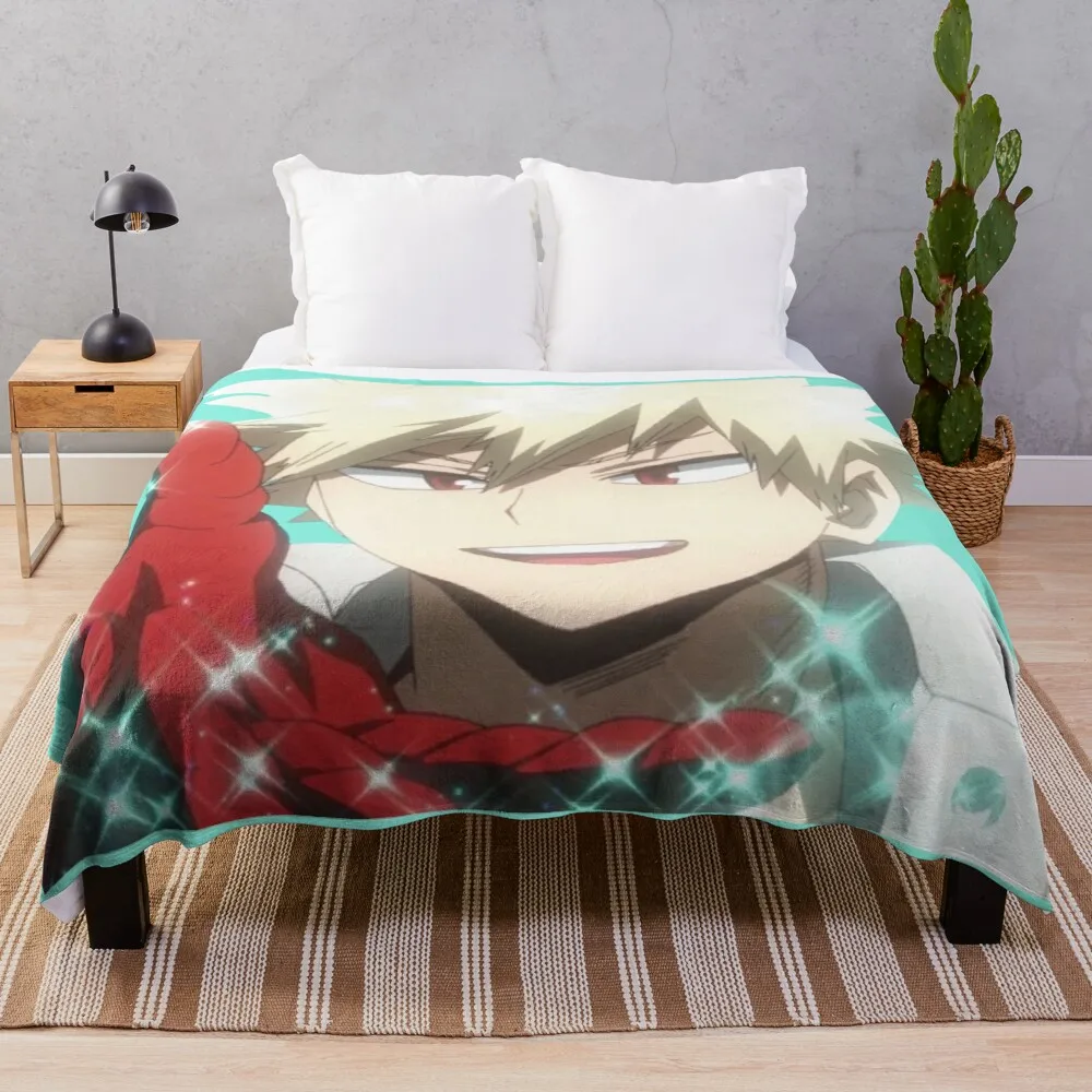 

Кирпичное одеяло Иллюзия Bakugou, милое Клетчатое одеяло