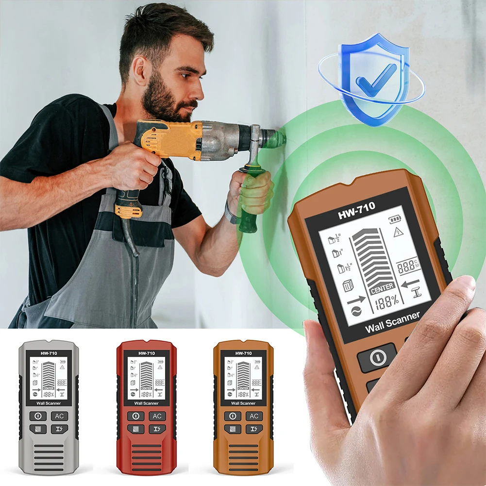 6-in-1 Stud Finder Wall Scanner Electronic Stud Detector Wall Detector for Detecting 1-1/2 Inch Drywall Center