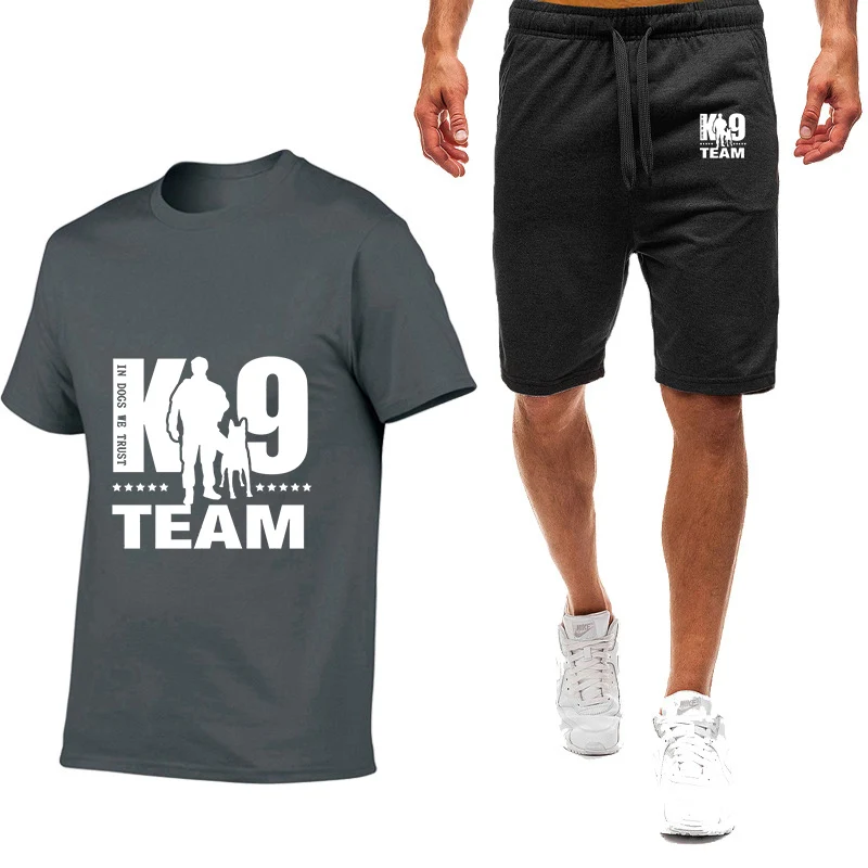 TRAINER K9 Team K9 Unit Malinois 23023 Summer Popular Men High Quality Comfort New Nine Color Short Sleeved Suit Casual Shorts