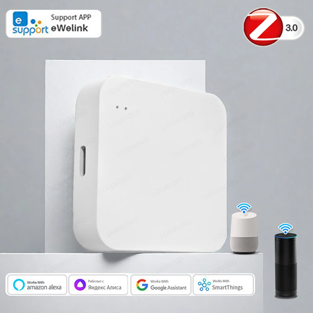 Smart Home Gateway Ewelink APP Zigbee 3.0 Gateway Hub Smart Home Automation Device Remote Control Wireless Bridge Works with Alexa Google