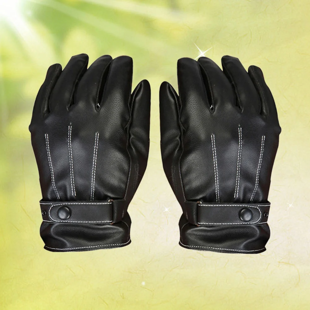 

Windproof Gloves Guantes De Gym Para Hombres Men's PU Mens Winter Keep Warm