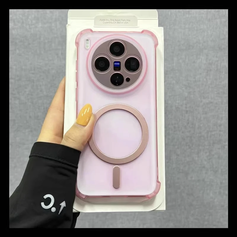 Magnetic Shockproof Clear Silicone Case with Wireless Charging Compatibility
