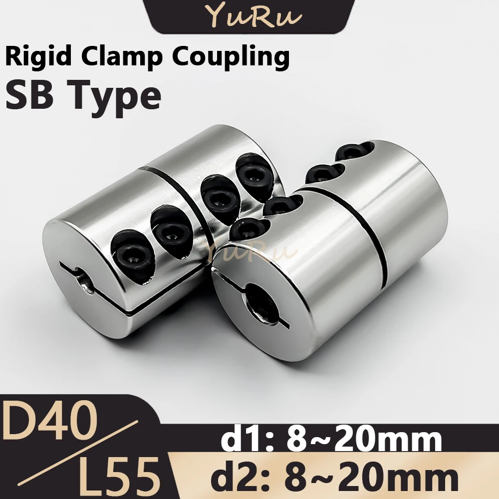 Braçadeira Rígida Acoplamento Furo Alumínio Parafuso Haste Eixo de Transmissão Cnc Mandíbula Motor Acoplador D40l55 sb mm 10 mm 11 mm 12 mm 14 mm 16 mm 17 Milímetros 18 Milímetros 19 Milímetros 20 Milímetros 1pc