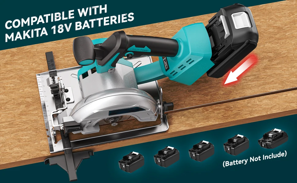 Bürstenlose 5-Zoll-125-mm-Elektro-Kreissäge mit Leistungsstarker Einstellung für Holzbearbeitung, elektrisches Schneidwerkzeug für Makita-Akku. – Detail 9