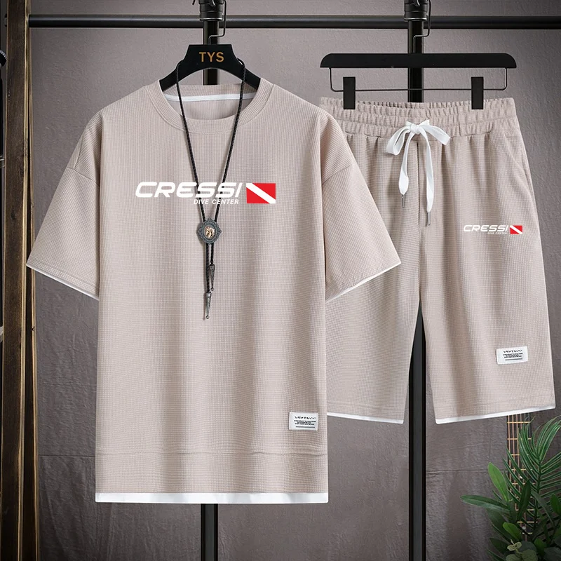 thumbnail image 1 of Conjunto de camiseta y pantalones cortos informales de verano 2024 para hombre, conjunto de chándal de dos piezas para motocicleta GasGas, ropa de calle de hip hop, ropa deportiva para correr, 1 of 5