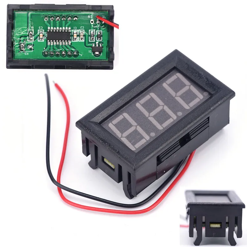 Battery Tester Digital Voltmeter Car Digital Gauge 1PC Red DIY Mini Voltmeter Tester 3-Digital Voltage Test Battery DC4.5V-30.0V Car For Auto Car LED Display Gauge
