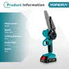 YOFIDRA 3000W 6 Inch Electric Chain Saw Mini Cordless Handheld Pruning Chainsaws Wood Cutting Power Tools For Makita 18V Battery 3
