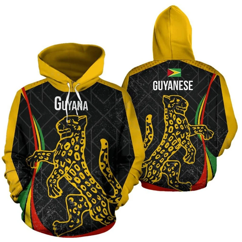 thumbnail image 1 of Sudadera con capucha con el mapa de la bandera de Guyana, sudadera con capucha con el emblema nacional de Guyana para hombres, ropa informal, sudadera con capucha para hombre, suéteres deportivos, top, 1 of 5