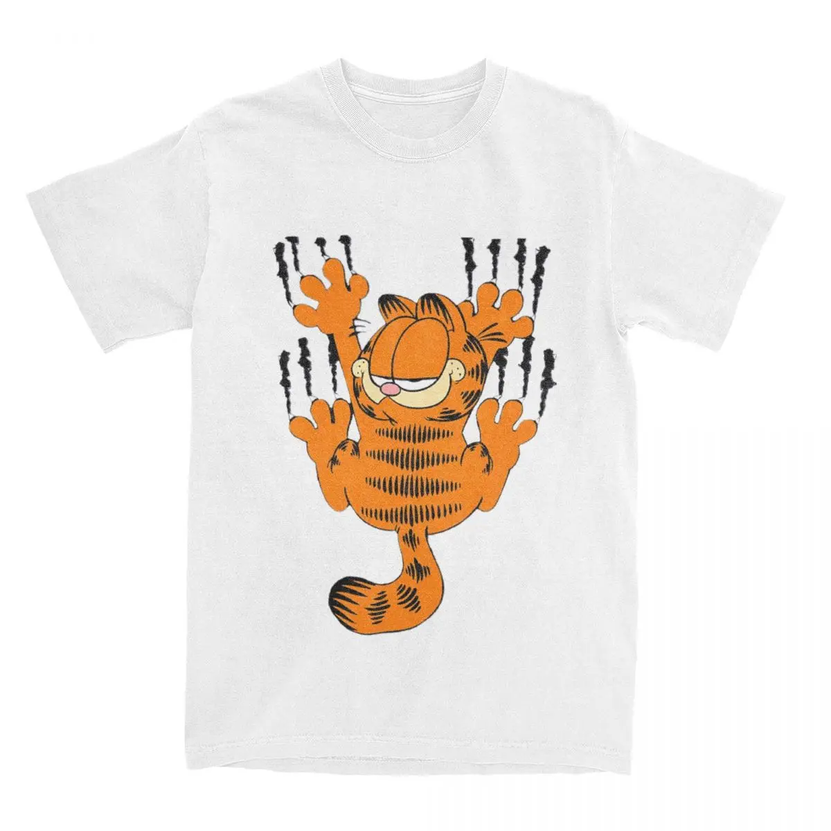 

Удивительная Милая футболка Garfield с мультяшным котом для мужчин и женщин хлопковая футболка Летняя одежда