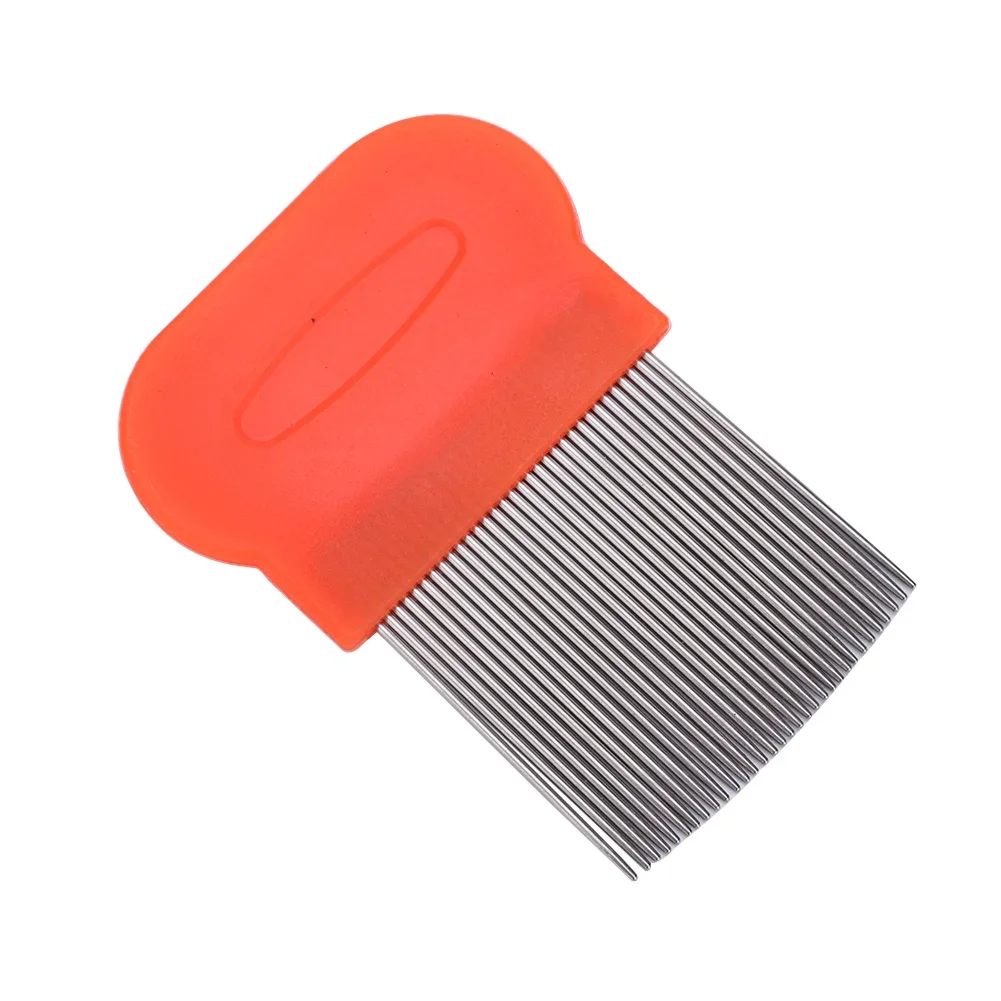 Long Teeth Hair Lice Comb Stainless Steel Flea Nit Dust Removal Super Fine Brush Long Teeth Hair Lice Comb Density Teeth Brush 2