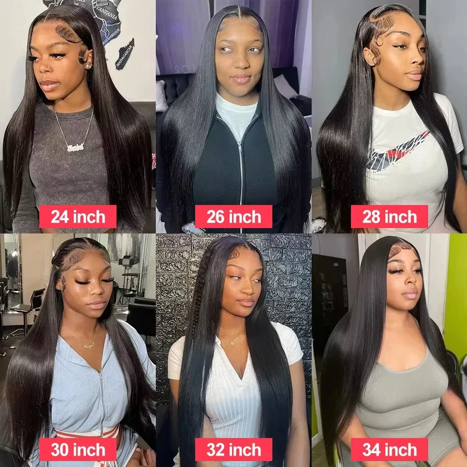 No Silk Human Hair 30 Inch HD Lace Wigs 6